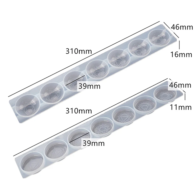 

Seven Chakras Semicircle Hemisphere Round Mirror Silicone Crystal Epoxy Mold DIY Epoxy Resin Mold