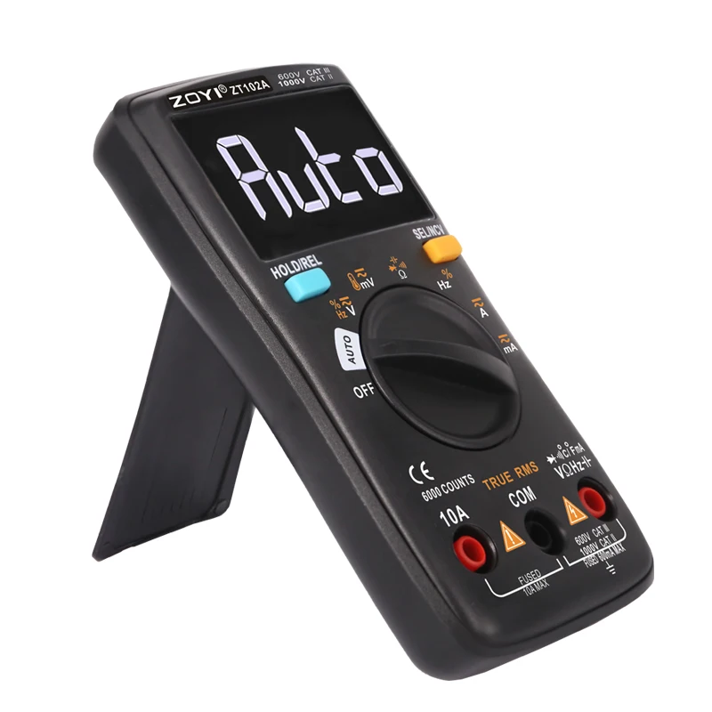 

Digital Multimeter ZT102 / ZT102A electric tester AC DC voltage tester 6000 Counts Auto Range NCV Temperature Tester Meter ZOYI