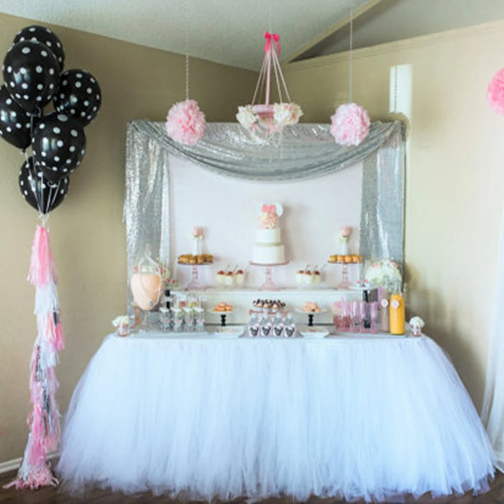 Свадебная декоративная пачка юбка Тюль одноразовые вечерние посуда покрытие