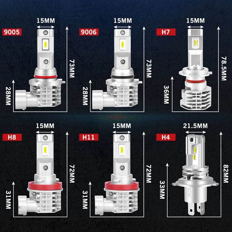 

Bullvision H7 H4 Led Headlight For Car 8000K H8 H9 4300K HB3 9005 6000K Fog Lamp 9006 HB4 H11 Light Bulb 12V Turbo Diode 24V CSP
