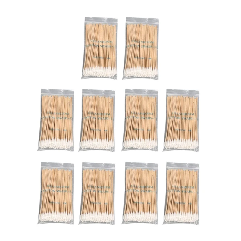 

Cotton Swabs, 1000 Pcs 15 CM Wooden Handle Cotton Swab Single Head Ear Nose Cleaning Sticks Makeup Remove Tool