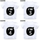 От 1 до 10 лет для мальчиков и девочек, футболка с цифрами на день рождения детская футболка, костюм для детей, топы c015