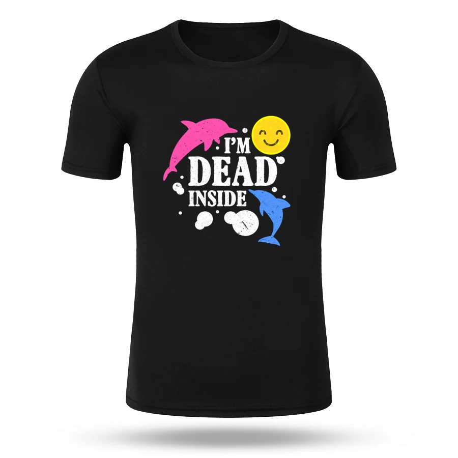 

Custom Summer Funny Unisex I'm Dead Inside 1 Quick Dry T-shirt Couple Style Round Neck Jogging T Shirt