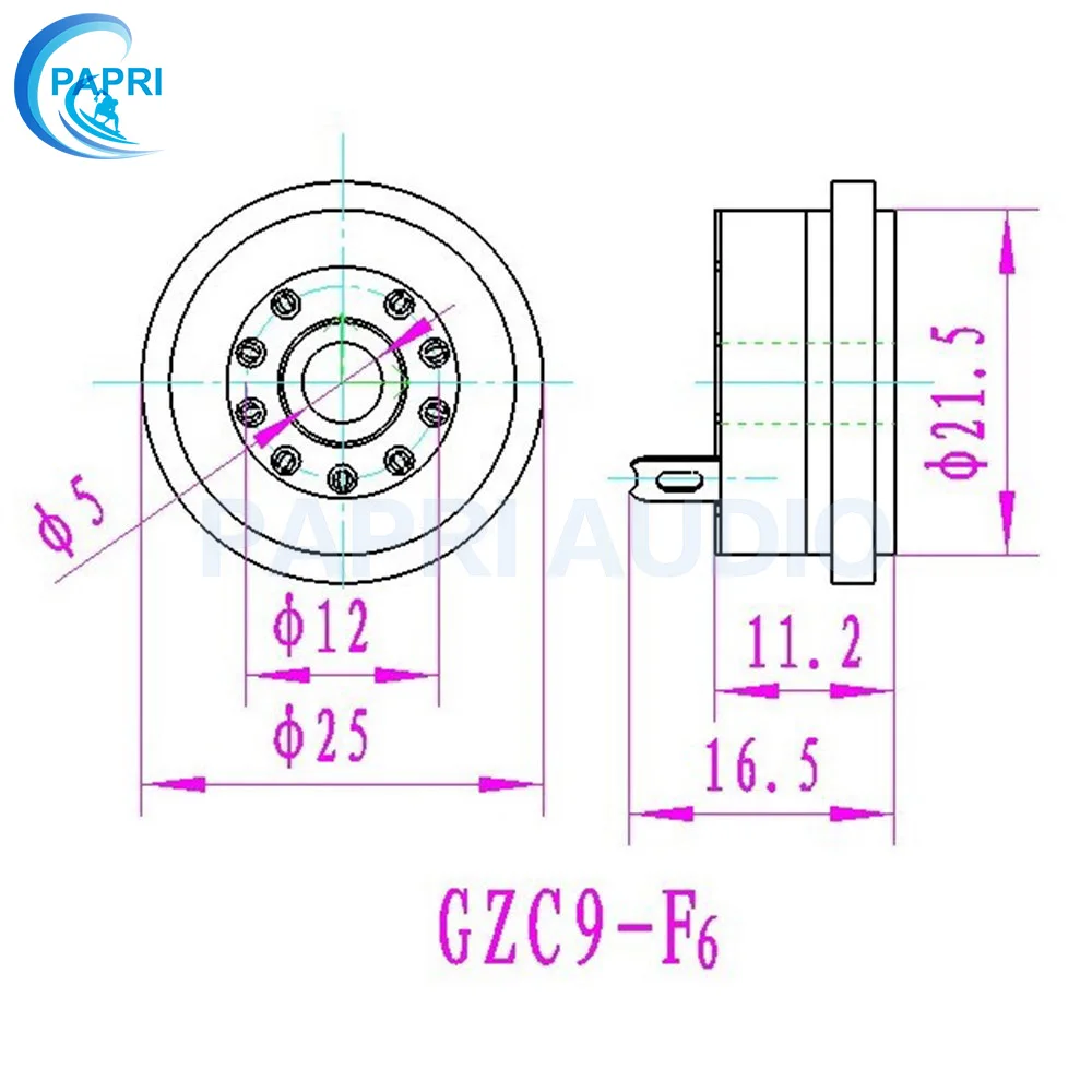 10 шт. керамический серебристый B9A Новый 9 контактный Бытовой усилитель гнезда