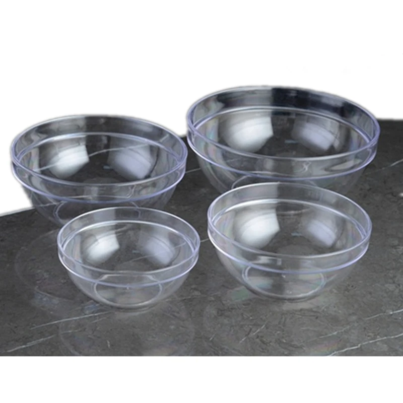 

4pcs/set Acrylic round Salad Bowl Thickened Transparent Household Tableware Food Grade Plastic Bowl