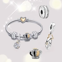 spring 2021 new 100 925 sterling silver mutual vows bracelet set fashionable diy charm jewelry girl holiday gift with logo