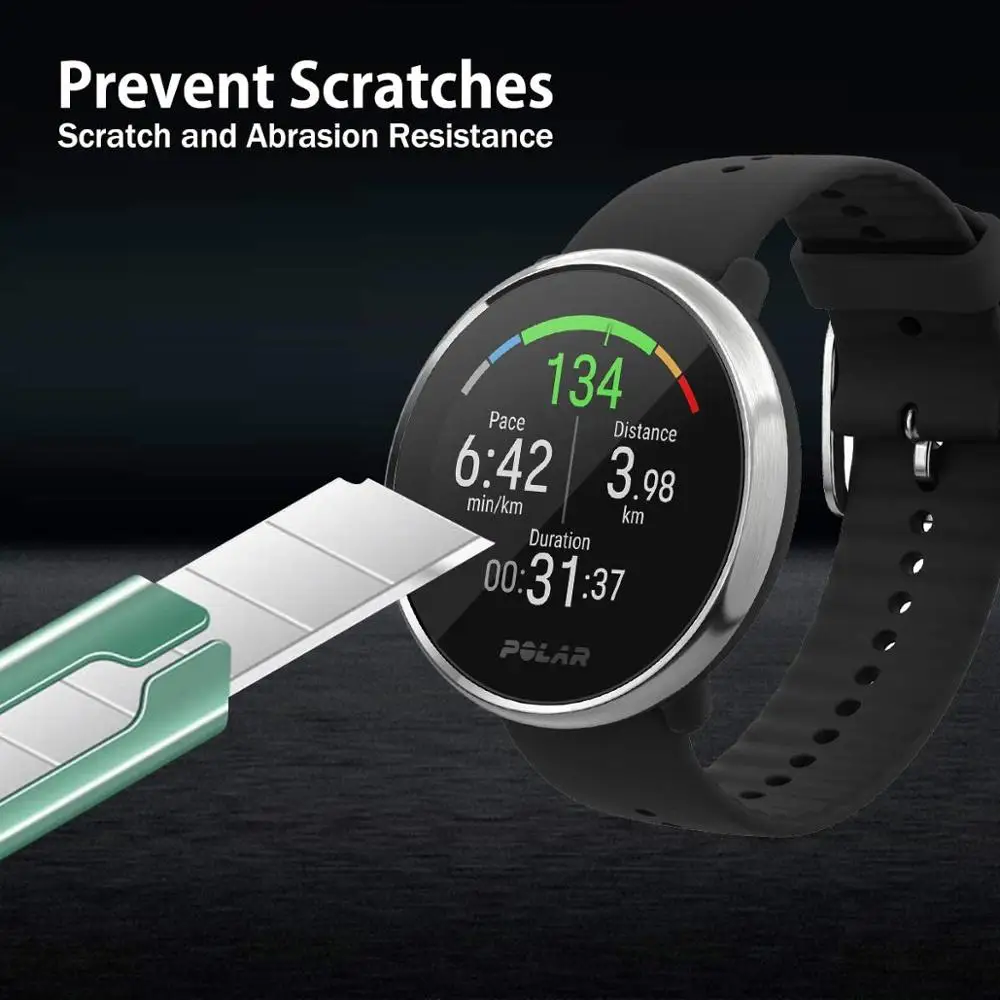 

100PCS Tempered Glass for Polar Ignite / Unite Screen Protector Smart Watch Scratch Resistant Protective Film