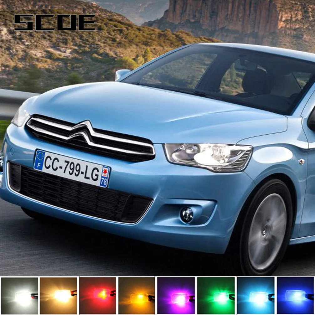 

For Citroen C-Elysee DD_ Low High Beam Fog Driving Turn Signal Sidemarker Brake Tail Back Up License Interior Light Kit