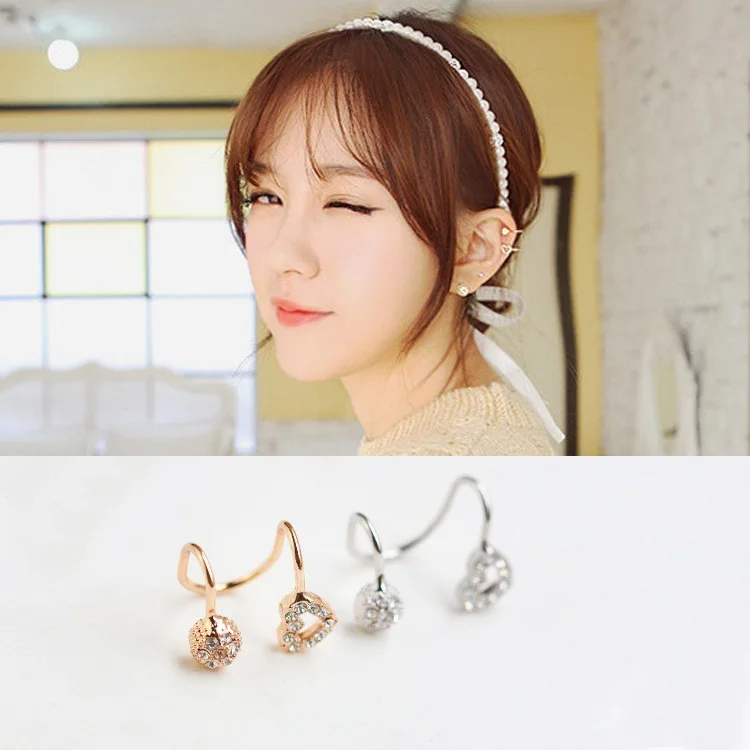 1 шт в Корейском стиле Модные Цвет золотистый серебристый с милым сердечком