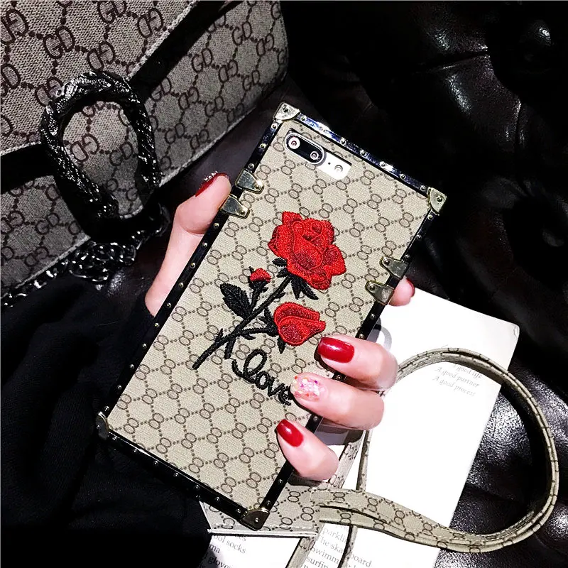 Роскошный чехол с 3D вышивкой розы для Apple iPhone 11 12 Pro Max X XS XR 6s 7 8 Plus SE2020 Samsung S 10 Note 9