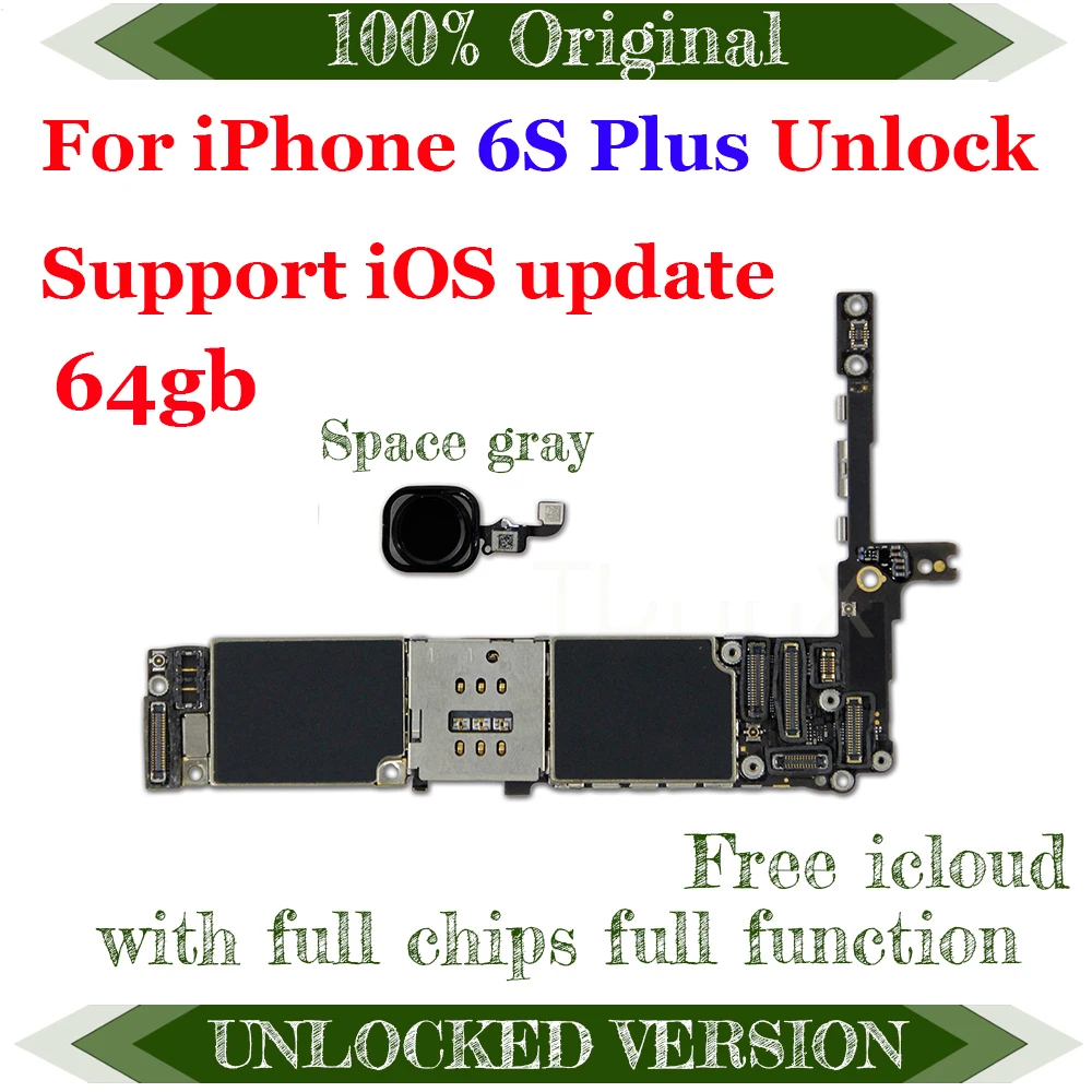 100% оригинальная разблокированная материнская плата для iphone 6S Plus без Touch ID