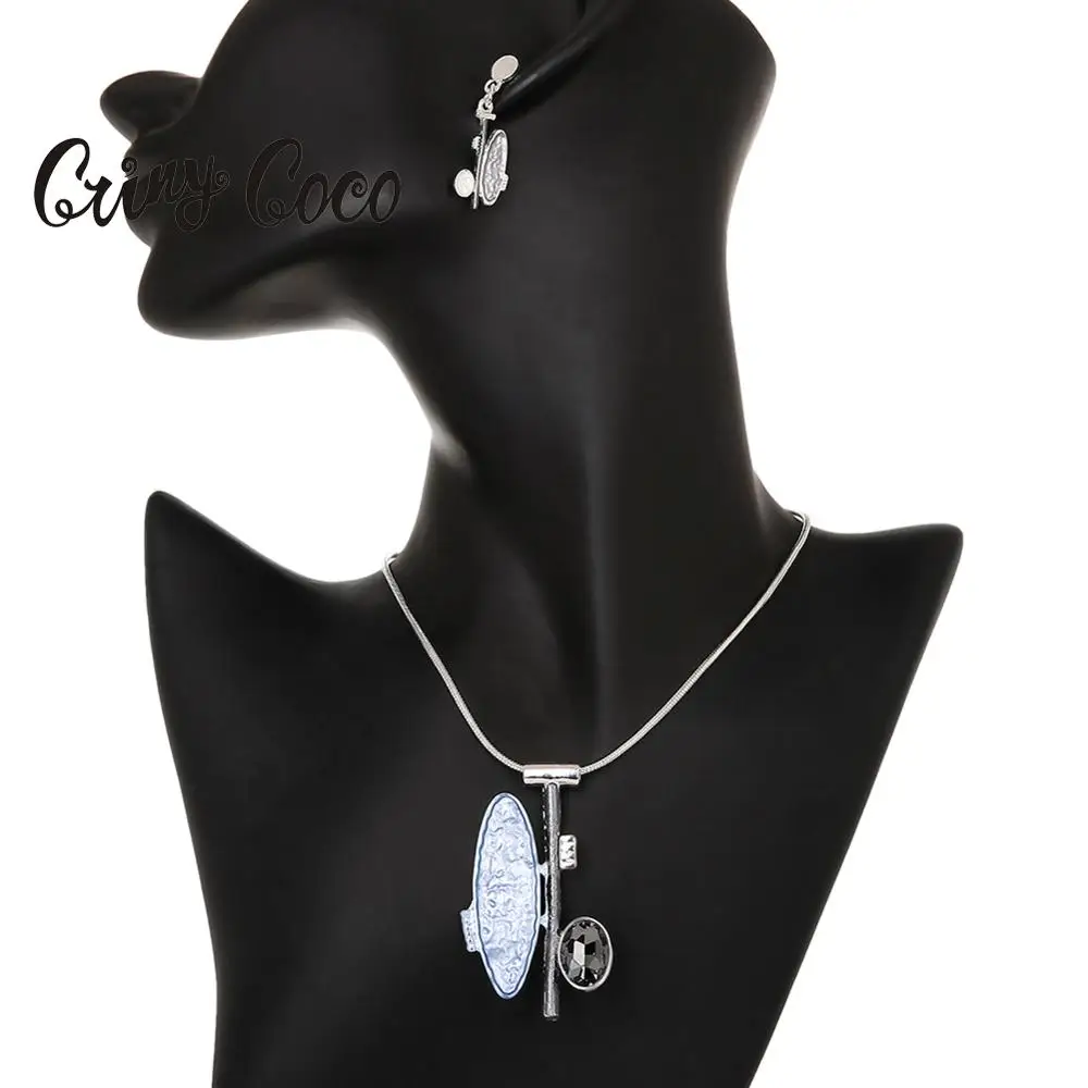 

Cring Coco Trendy Key Shape Pendant Necklaces for Women Fashion Crystal Alloy Choker Chain Necklace Snake Chain Hot Sale Gifts