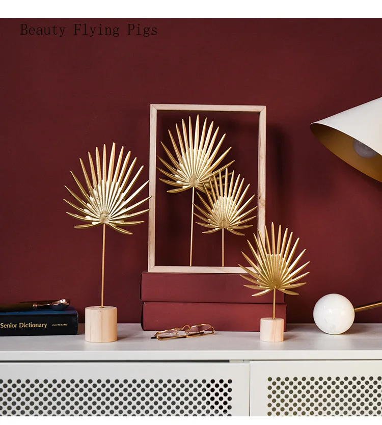 Роскошный светильник золотые листовые украшения банана для гостиной простая