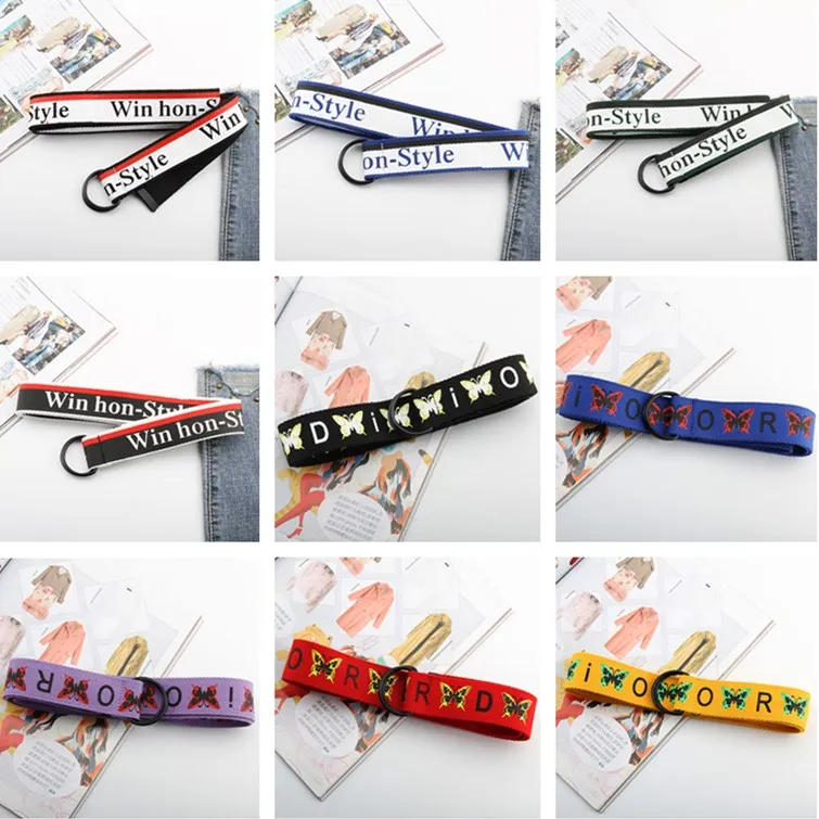 Ремень с двойной люверсами широкий холщовый пояс пряжкой женский мужской для