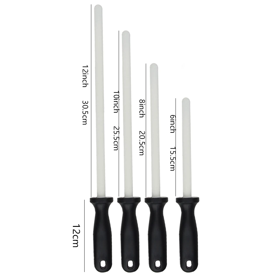

Creativity Knife Sharpener 12 Inch With ABS Handle Sharpening Ceramic Rod For Home Restaurant Kitchen Sharpener Accessories