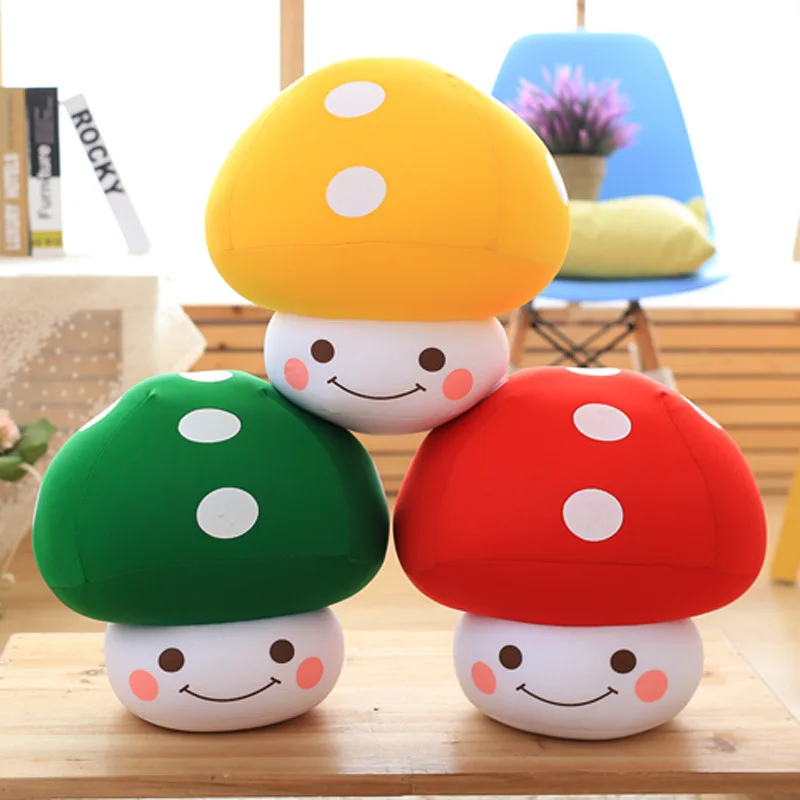 5 Color Super Soft Mario Toad Mushroom Pillow Toy Stuffed Plush Pendant Toy Gift for Kids Pillows Decor Home