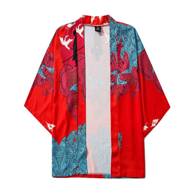 M XXL Мода красный карп печати 2020 черный синий белый свободный летний пляжный