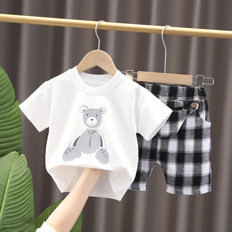 New Baby Clothes Suit Summer Children Girls Clothing Boys Cartoon T-Shirt Shorts 2Pcs/Sets Toddler Sport Costume Kids Tracksuits