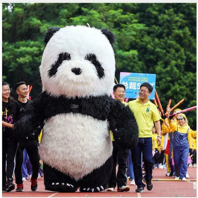 Надувная панда медведь маскарадный костюм вечерние костюмы для игр нарядное