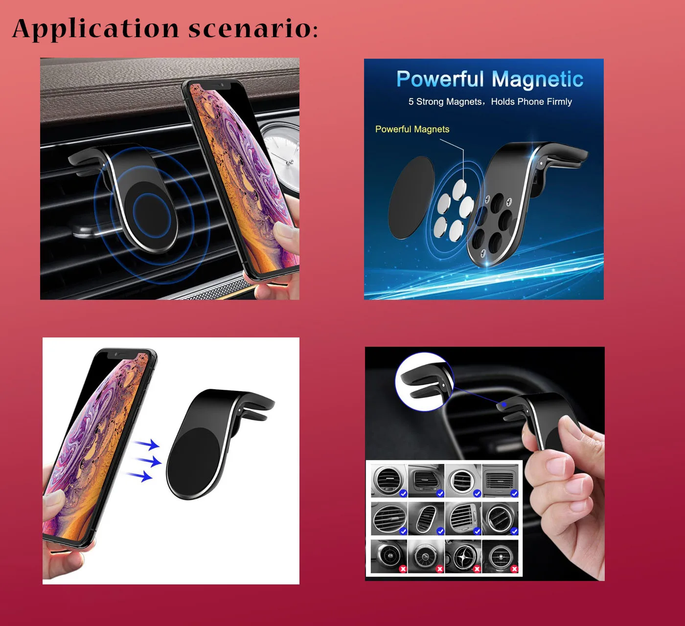 Автомобильный держатель для телефона в автомобиле с креплением на