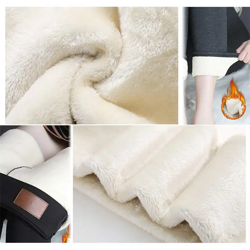 Winter Tight Warm Thick Cashmere Pants High Waist Pants Warm Pants