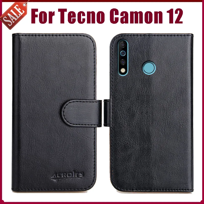 Лидер продаж! Tecno Camon 12 чехол 6 52 &quot6 цветов Флип мягкие кожаные для телефона