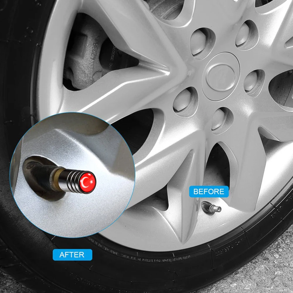 Колпачок клапана для автомобильных шин медь турецкий национальный флаг 4