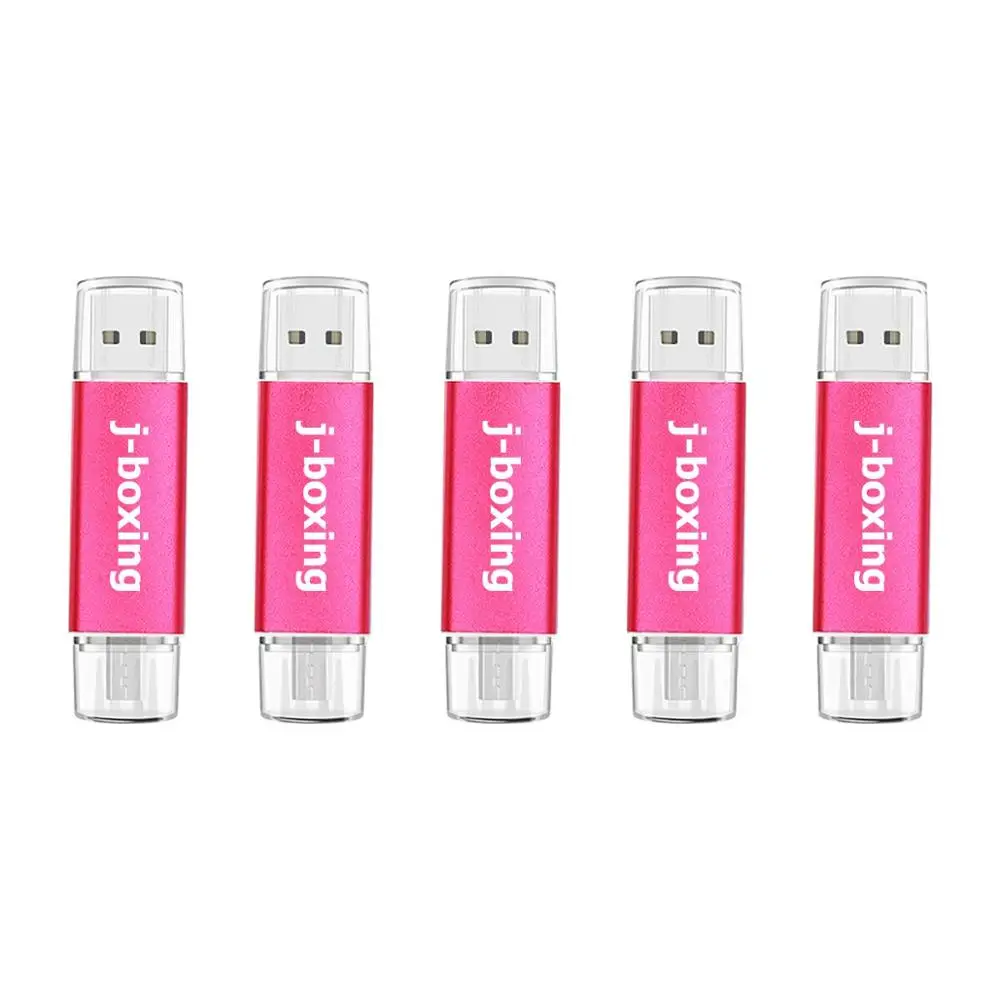 Прямоугольная Флешка USB 2 в 1 5 шт. розовый 32 ГБ OTG 64 16 для телефонов Android ПК ноутбуков