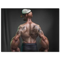 living wall decor muscle man with tattoo home decor picture quality canvas painting poster