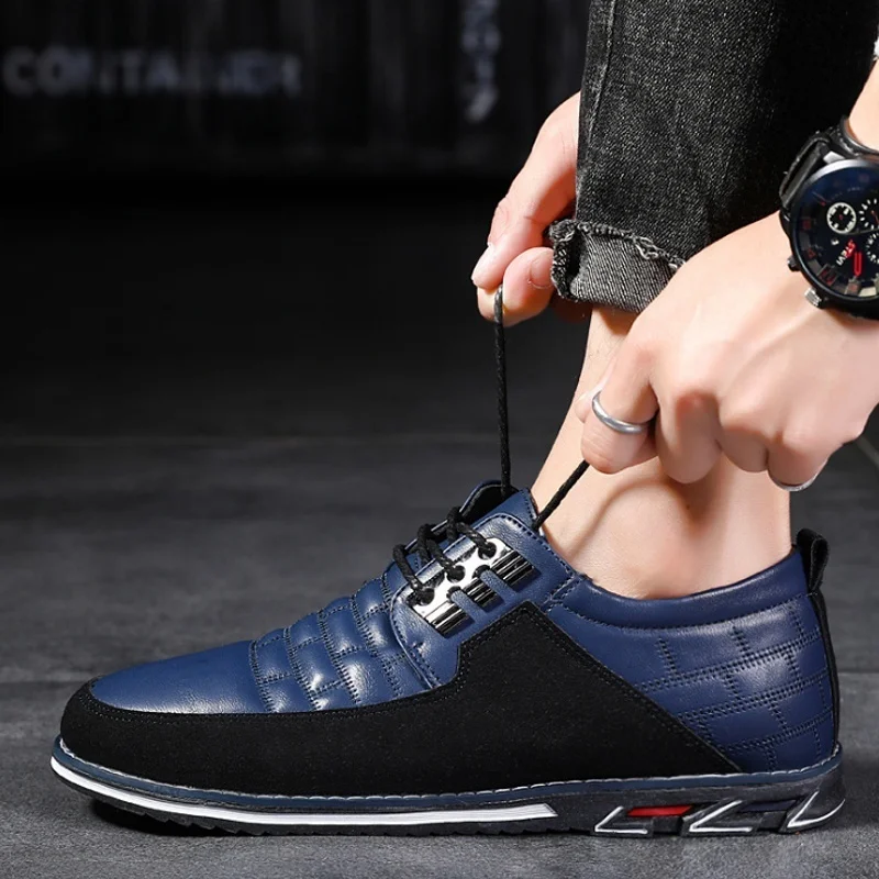 

Men New Fashion Leather Casual Shoes High Quality Breathable Flats Business Shoes Male Leisure Driving Shoes Formal Oxford Shoes
