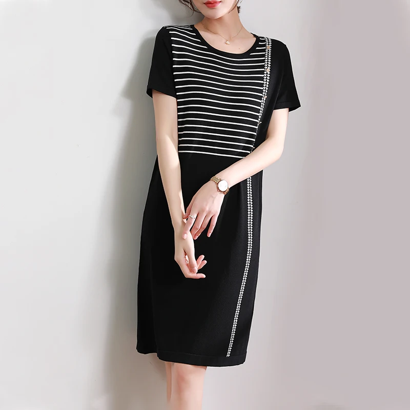 

XJXKS с короткими рукавами и круглым вырезом, женское платье 2021 Новые Летние Высокое качество бриллиантами женское длинное платье