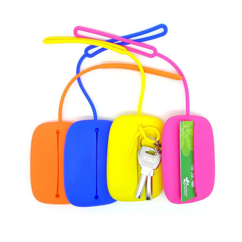 50PCS / LOT Coin Purse Portable Mini Wallets Card Charger Storage Case Girl Coin Purses Colorful Silicone key Bags