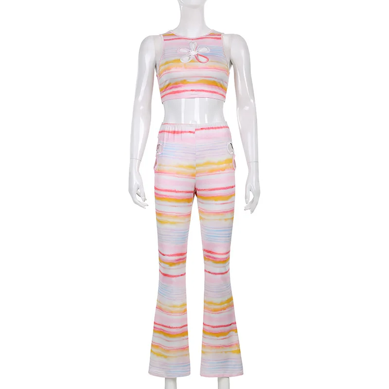 

Floral Cut-out Corset Top Cutout Tie Dye Crop Top Y2k Aesthetic Kames Beach Vacation Sweat Women's Vintage Cute Tee Harajuku