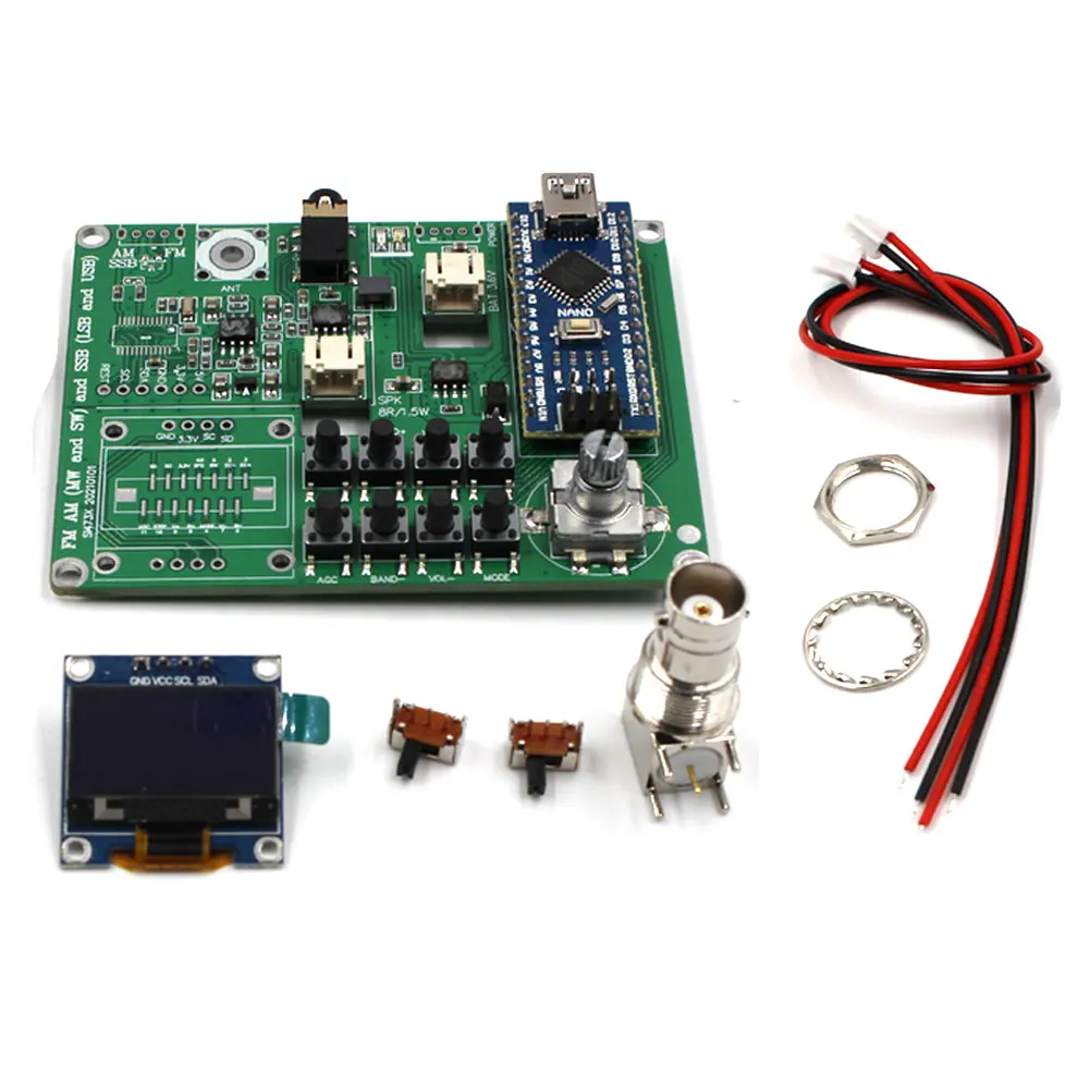 

Audio Receiver FM AM SSB Finished Type 3.5mm Audio Output BNC Antenna Interface With Audio Bandwidth Filter Speaker Antenna Wire