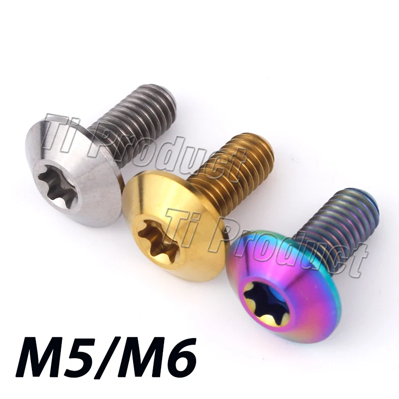 Титановые болты M5X15mm и M6X12 15 20 мм 4/8/12 шт. винт для головки зонта Torx мотоцикла