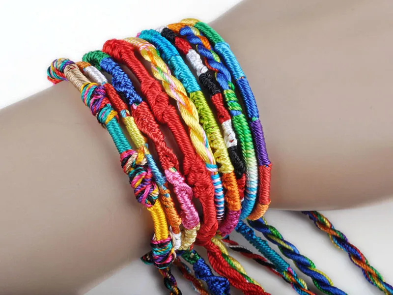 

50pcs Jewelry bracelets for women Lot Braid Strands Multicolor Friendship Cords Handmade Bracelets bransoletki damskie femme#50