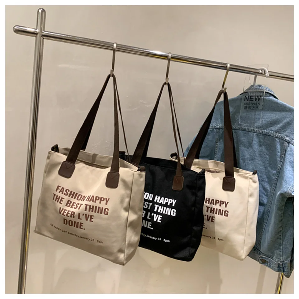 

Tote Bag Canvas Casual For Women Personnalisable Large Capacity Casual SAC Shopper Aesthetic Wish Shopping Shoulder Bags Purses