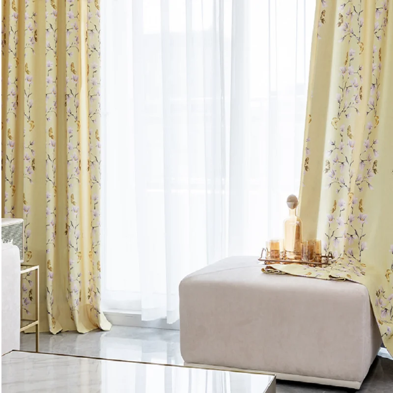 Шторы для гостиной столовой спальни с цветочным принтом | Дом и сад