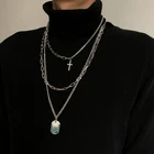 Многослойная цепочка-подвеска в стиле хип-хоп, унисекс