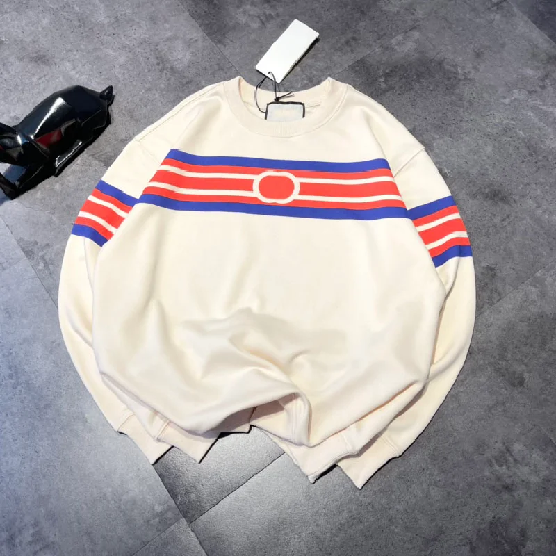 

Женский мягкий и удобный свитер из ткани, красный и синий свитер с длинным рукавом и круглым вырезом, с принтом в полоску, роскошный дизайн ...