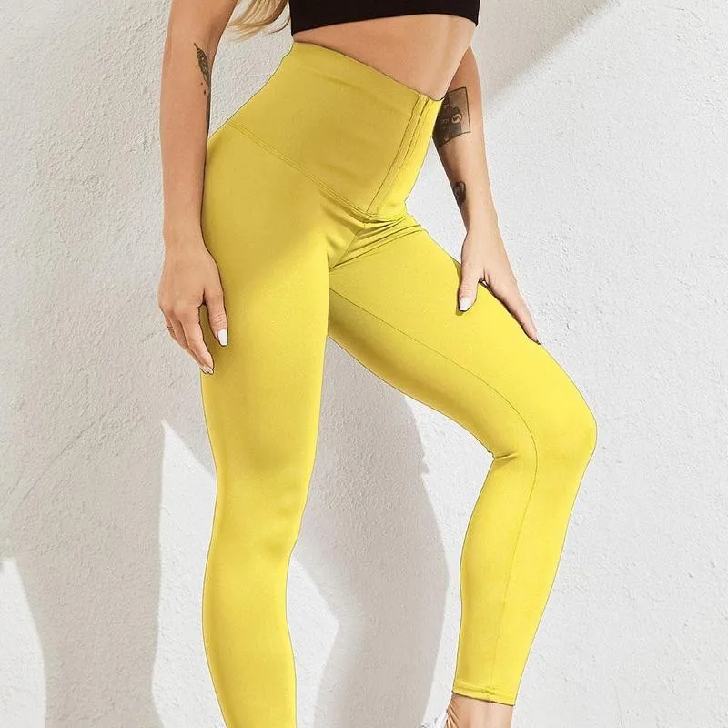 

Lady Pants Winter High Waist Leggings Push Up Sexy Female Pants Fitness Sportswear color For Women Bright Slim Tights Pants F2C0