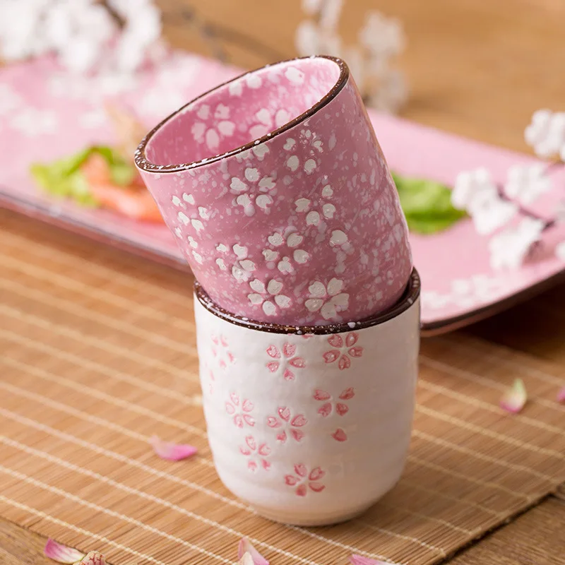 

Милая винтажная кофейная кружка, керамический чай, японская вода, многоразовые керамические кружки, креативные вишневые цветки, Taza Desayuno, ча...