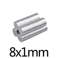 100200300pcs powerful strong magnetic magnet 8mmx1mm permanent neodymium magnet 81mm fridge small round magnet 8x1mm