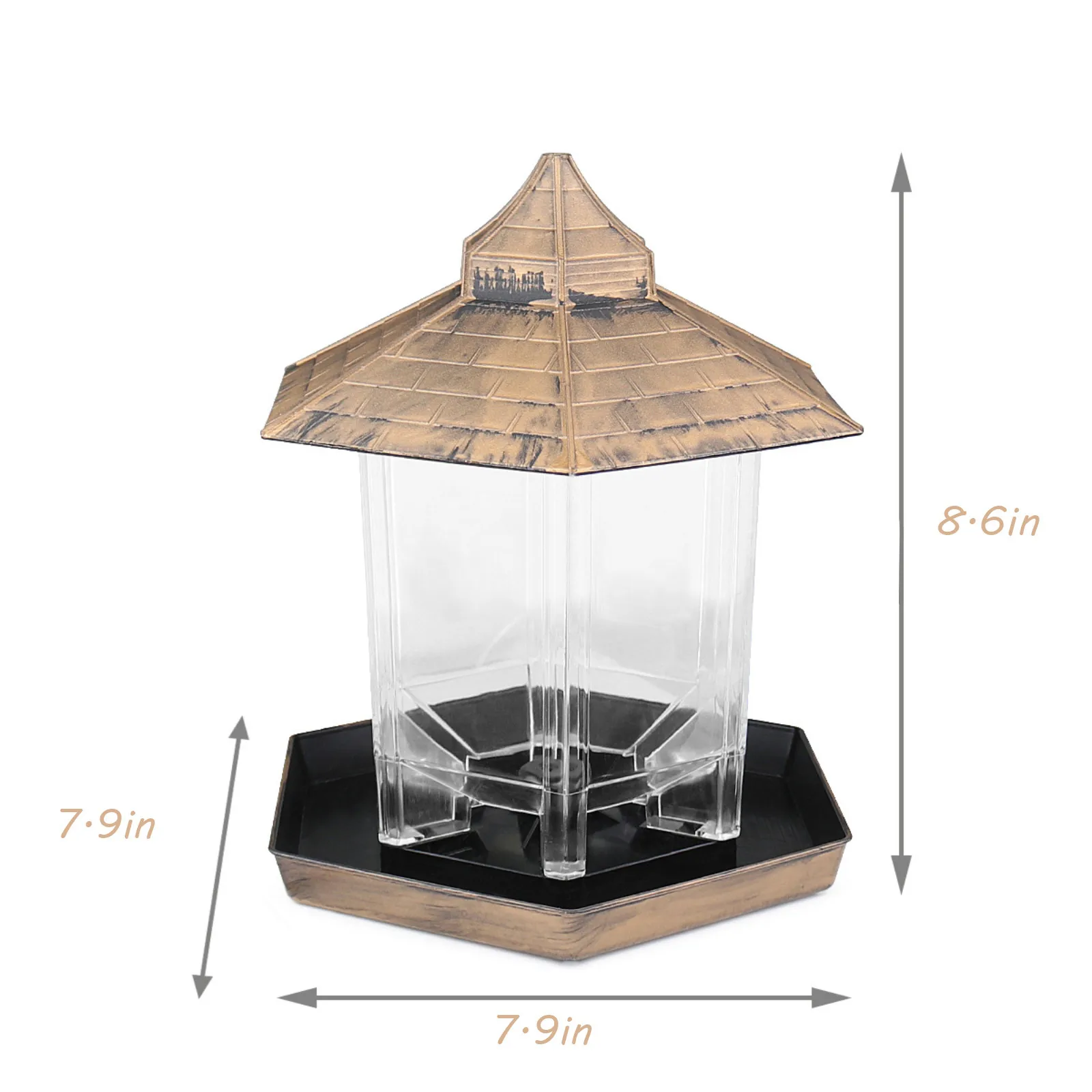 

Small bird feeder acrylic transparent window bird feeding supplies tray bird house pet feeder hanging outdoor garden feeder