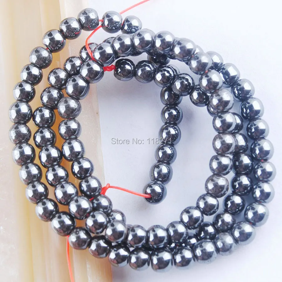 

WOJIAER Wholesale Black Hematite Non-Magnetic Round Spacer 4mm Loose Beads 15.5 Inches Strand For Making Jewelry PL3039