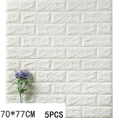 pearl white 70*77 3D наклейки в виде кирпичной стены DIY Пена школа детский сад Настенные обои-покрытие фартук для телевизора дети спальня гостиная украшение - Цвет: pearl white