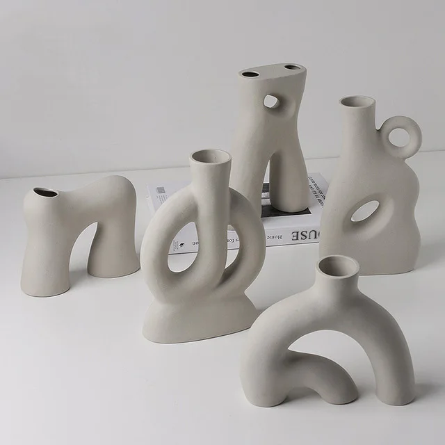 

Nordin Creative Ceramic Vase Flower Arrangement Home Room Bookshelf Furnishing Crafts Homestay Model Room Ornaments Decoration