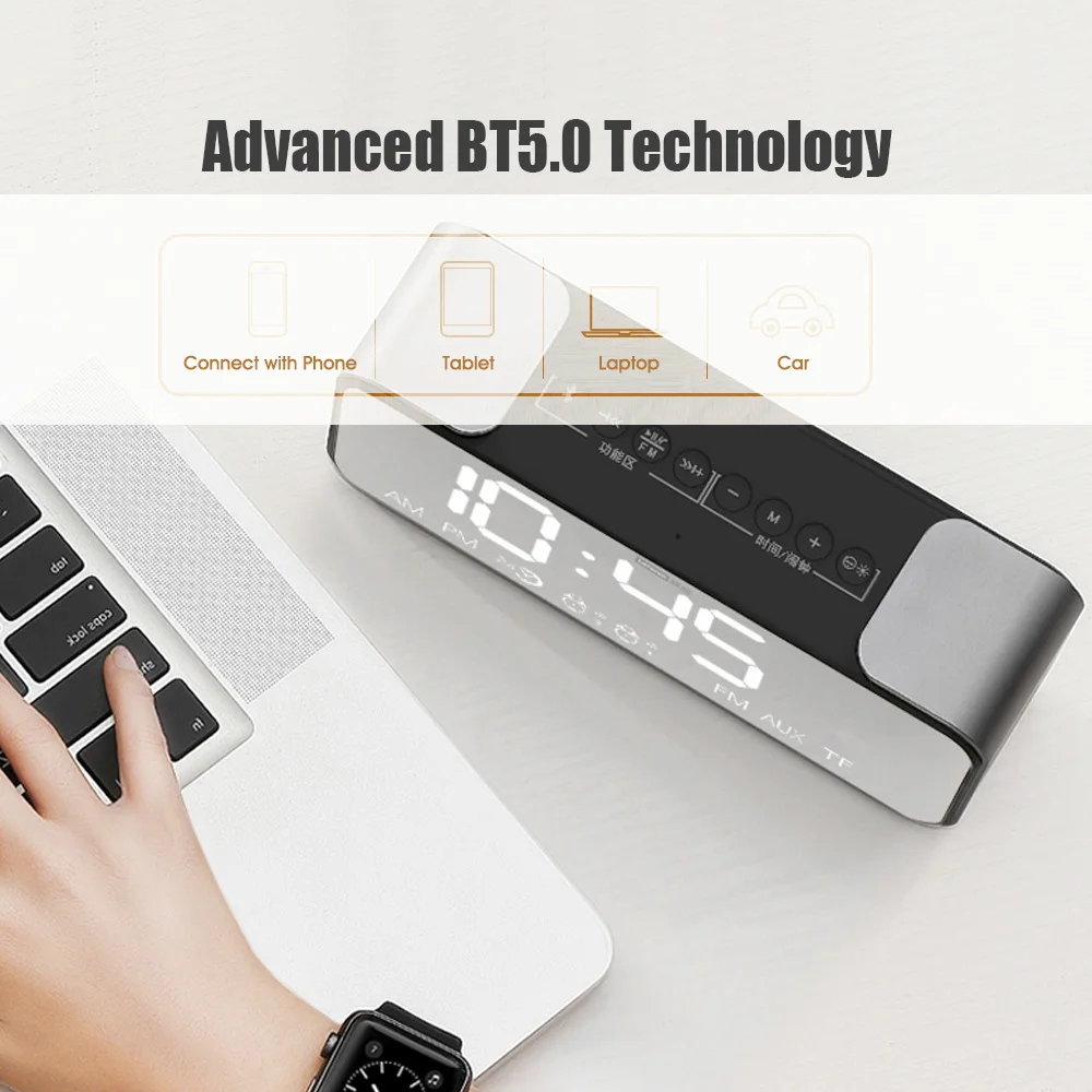 Bluetooth-Колонка Lenovo L022 с зеркалом Портативная Беспроводная колонка аудиоплеер
