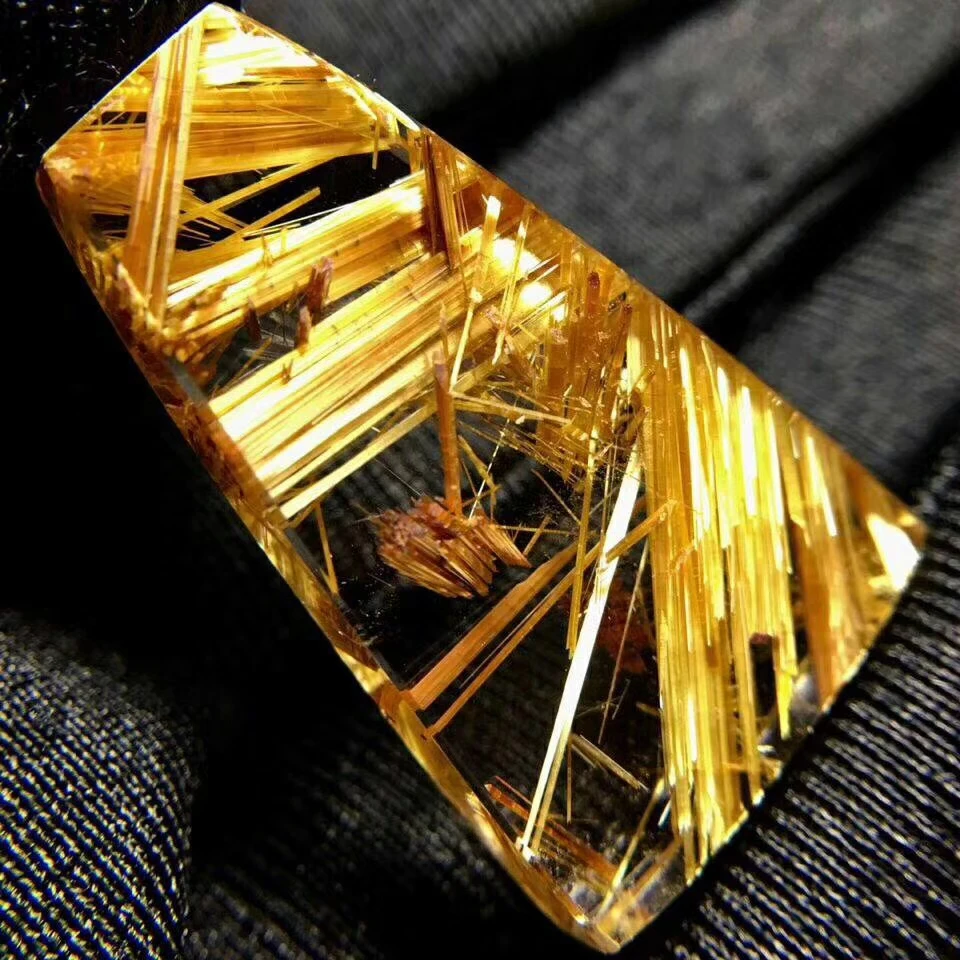 Натуральный Бразильский золотой Rutilated Кварцевый кулон для женщин и мужчин