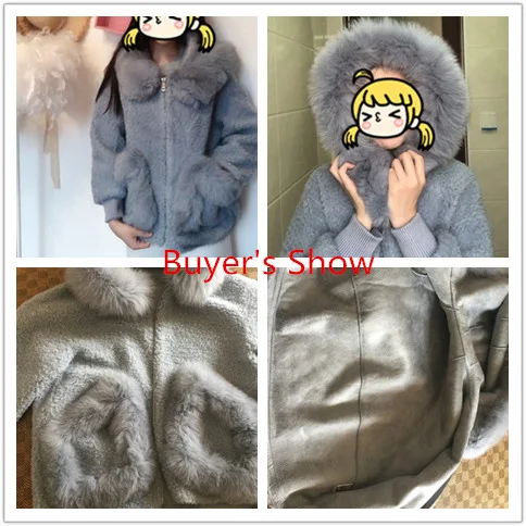 

Женское пальто из натурального меха, пальто из 100% шерсти с воротником из лисьего меха, Корейская верхняя одежда для осени и зимы